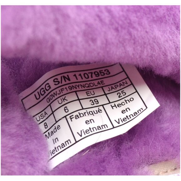 New UGG Oh Yeah Lilac Fluffy Sheepskin Slingback Sandals size 8 - Picture 7 of 8